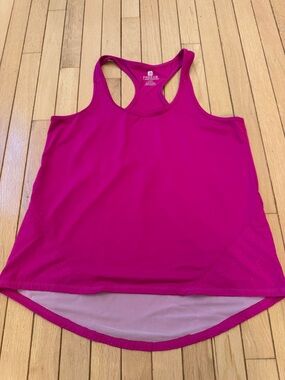 Free2B By Free Country Large Pink Racerback Athletic Tank w/Perforated Hem EUC